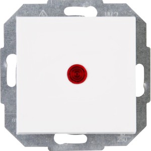 Kopp Kontrollschalter Athenis in Weiß mit roter Glimmlampe.