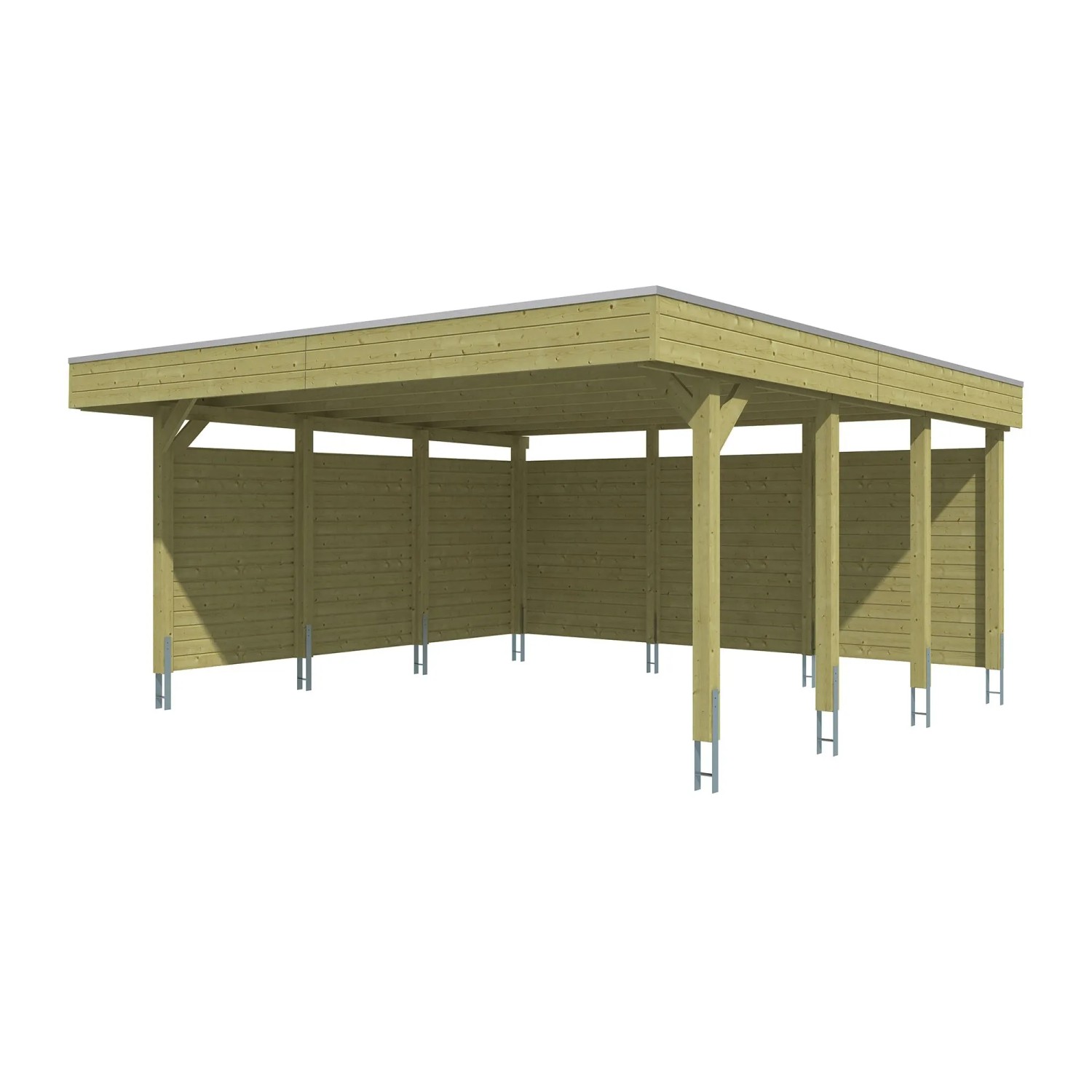 Skan Holz Carport-Set Friesland C 546 cm x 555 cm Grün