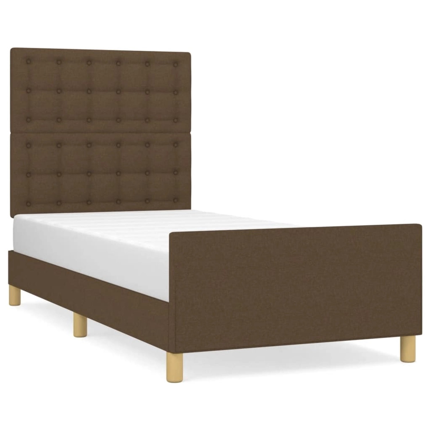 vidaXL Bettgestell mit Kopfteil Dunkelbraun 80x200 cm Stoff Modell 71357431 günstig online kaufen