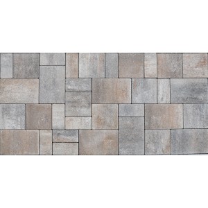 EHL Pflastersteine Tresa Formatmix 5 cm Muschelkalk, verschiedene Formate und Grautöne.