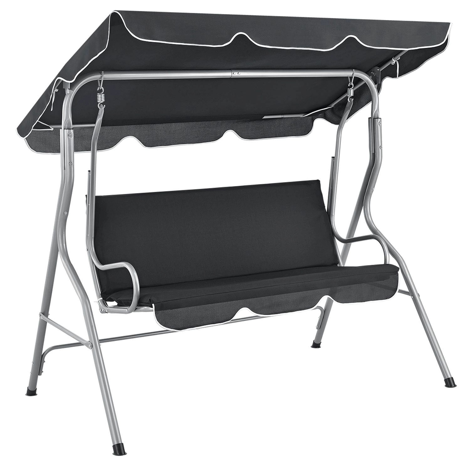 Juskys Hollywoodschaukel Cecina 3 Sitzer Beschichtetes Stahlgestell in Grau günstig online kaufen