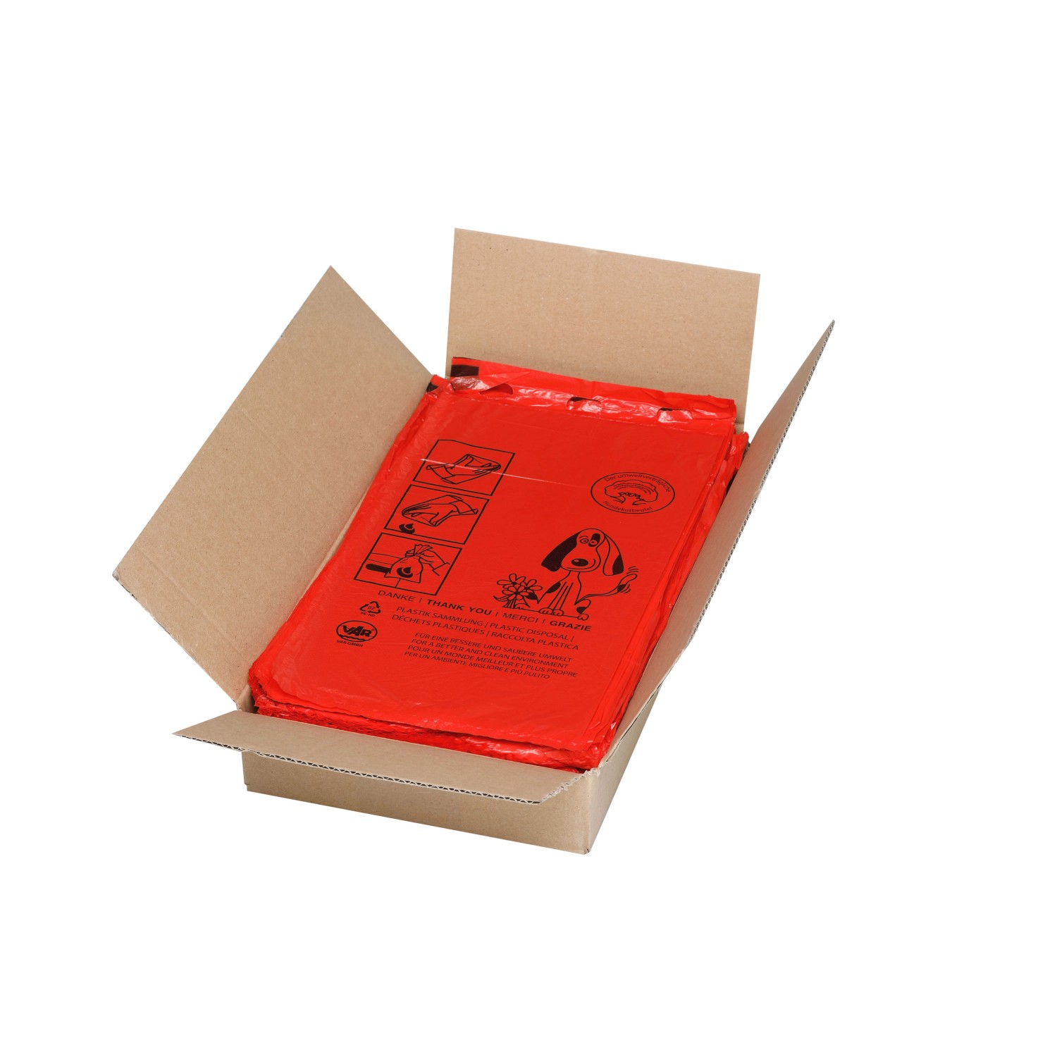 PROREGAL Klassische Hundekotbeutel 1000 Stück HxBxT 20 x 35 x 0,01 cm Rot günstig online kaufen