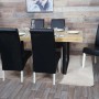 6er-Set MCW Esszimmerstühle M37, Leder schwarz, weiße Füße. Polsterstühle für Esszimmer und Küche.