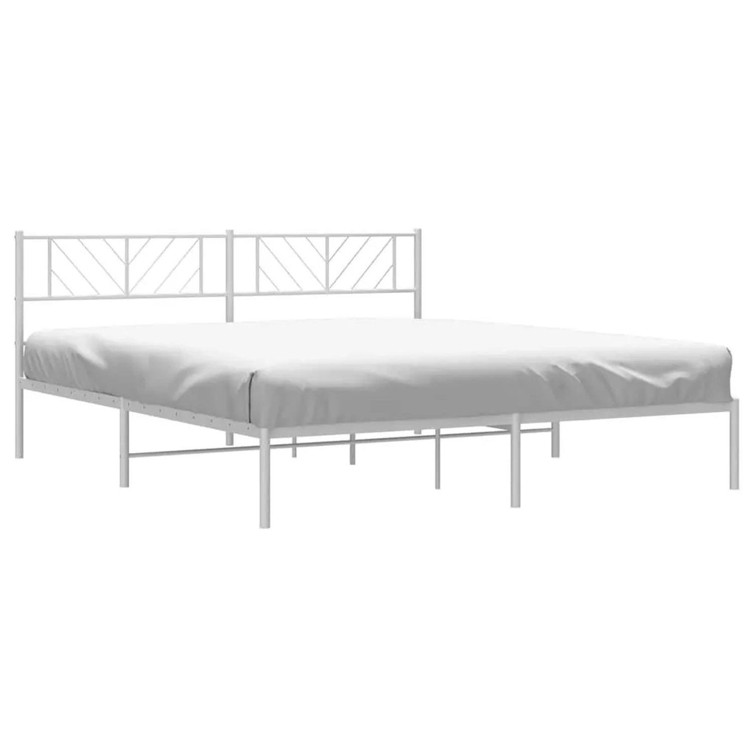 vidaXL Bettgestell mit Kopfteil Metall Weiß 193x203 cm 372234 günstig online kaufen