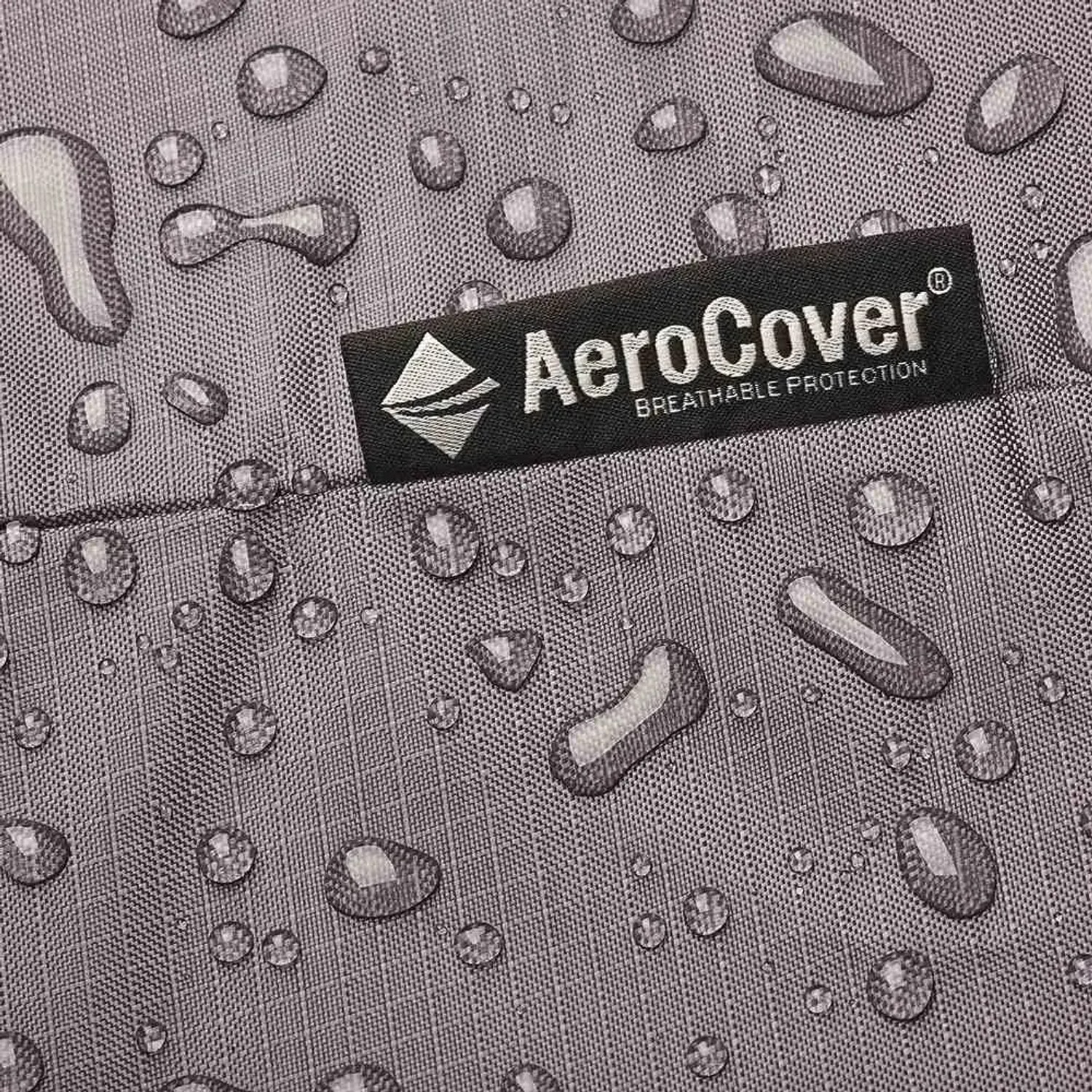 Detailaufnahme der wasserabweisenden Aerocover Schutzhülle für Lounge-Ecke in Anthrazit.