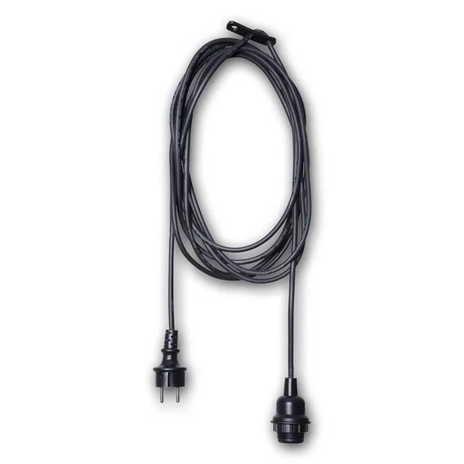 Star Trading E27-Fassung 5m Gummi-Kabel Schwarz IP44 Outdoor