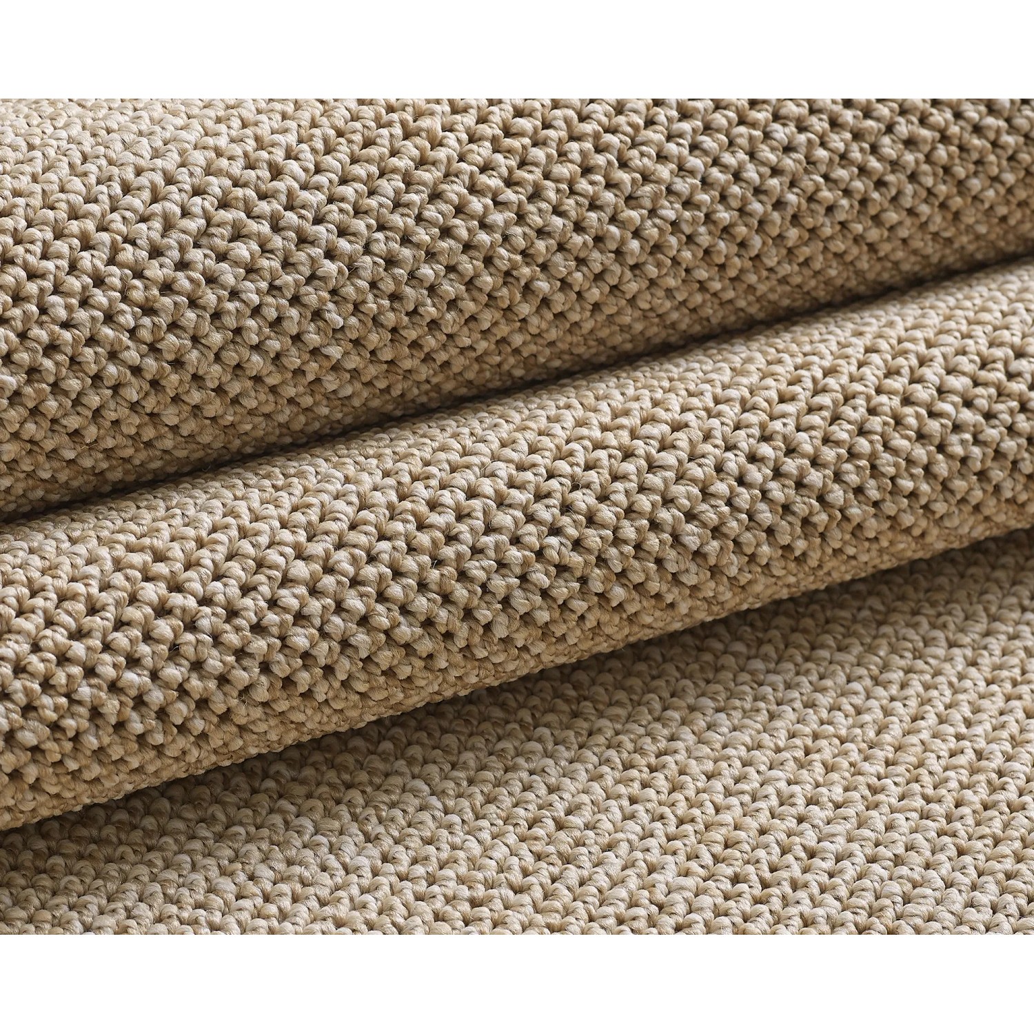 Beiger Ayyildiz Kurzflorteppich Loom, Detailaufnahme der Textur.