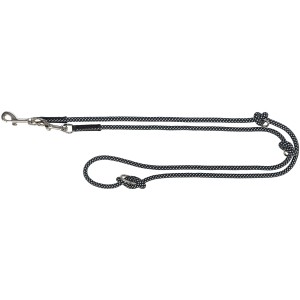 Schwarze, reflektierende Jollypaw Hundeleine V-Leine, geflochten, 200 cm lang und 11 mm dick.