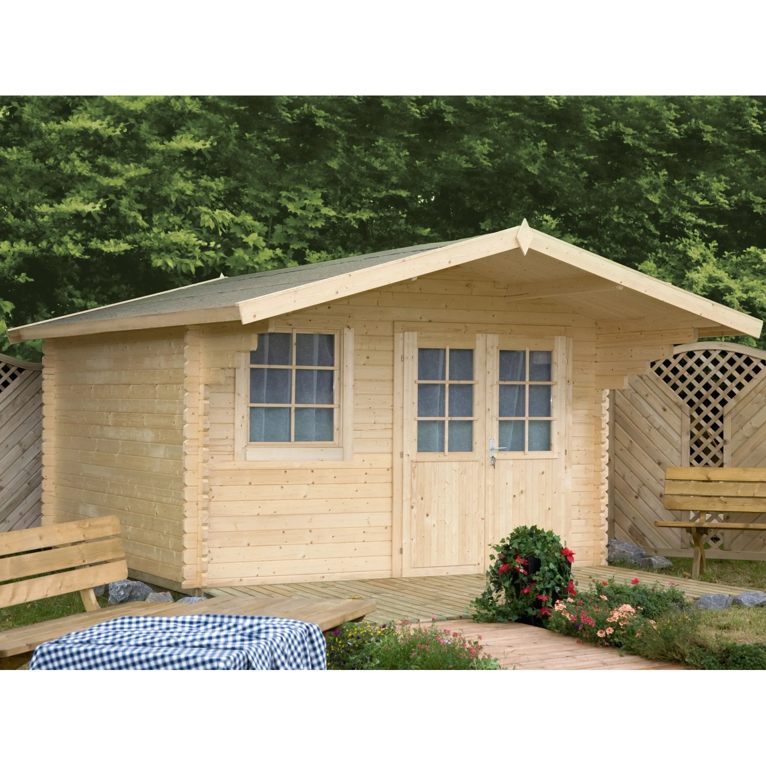 Wolff Finnhaus Holz-Gartenhaus Lisa 44-C 390 cm x 390 cm