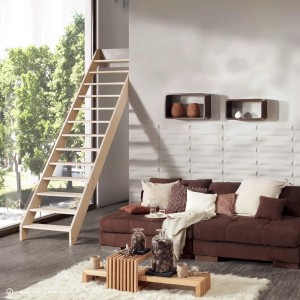 Treppen Intercon Holztreppe Casablanca Raumspartreppe Fichte Massiv Naturbelassen Gerade Mit 80 cm Treppenbreite Ohne Geländer Ohne Setzstufen