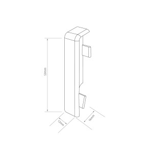 Egger Zwischenstück Kubisch, 6 cm, Eiche Hell, 2er-Pack für Sockelleisten.