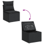 vidaXL Gartenmöbel Set, 8-teilig, schwarz, Poly Rattan, mit Stauraumfunktion.