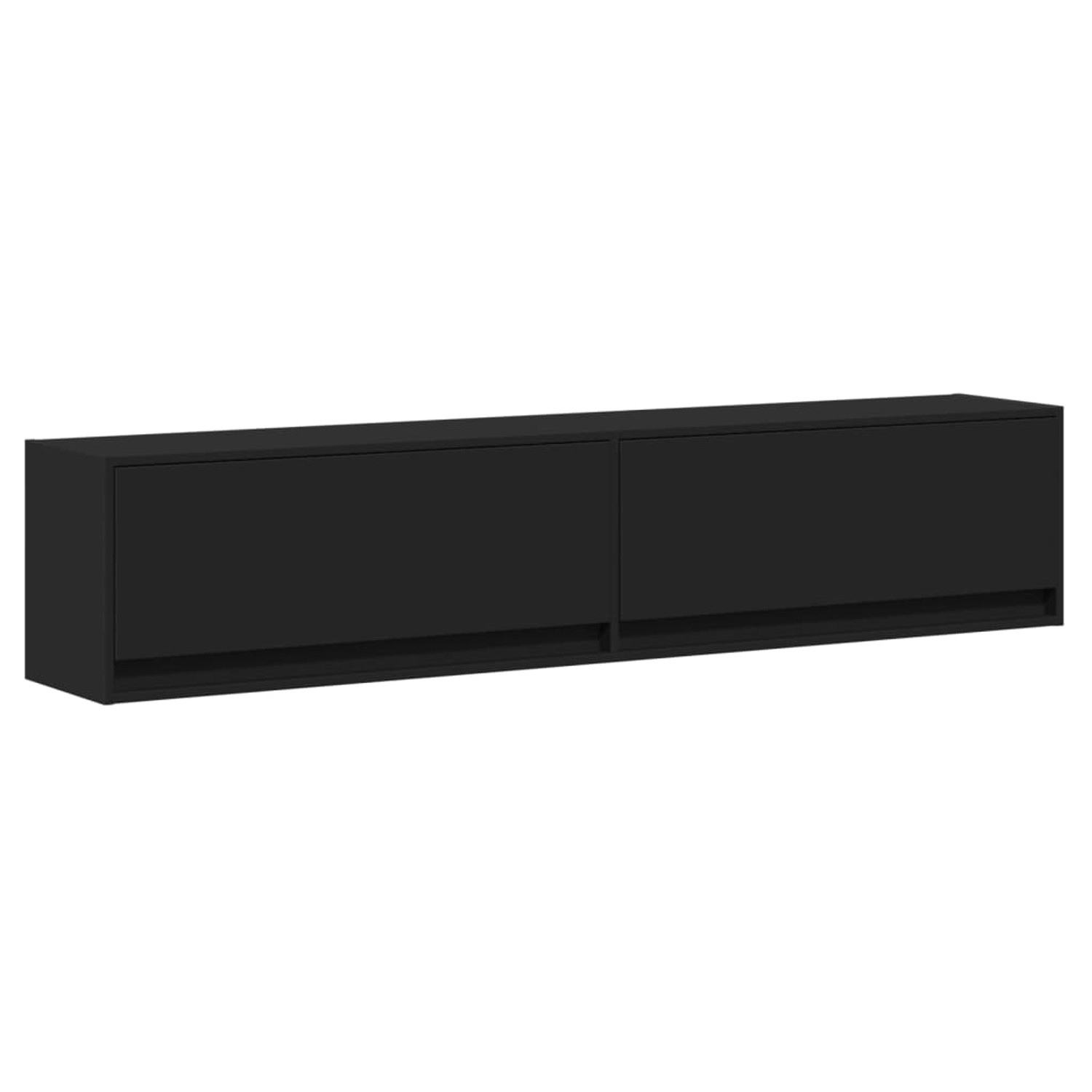 vidaXL TV-Wandschrank mit LED Schwarz 180x31x38 cm 3307948