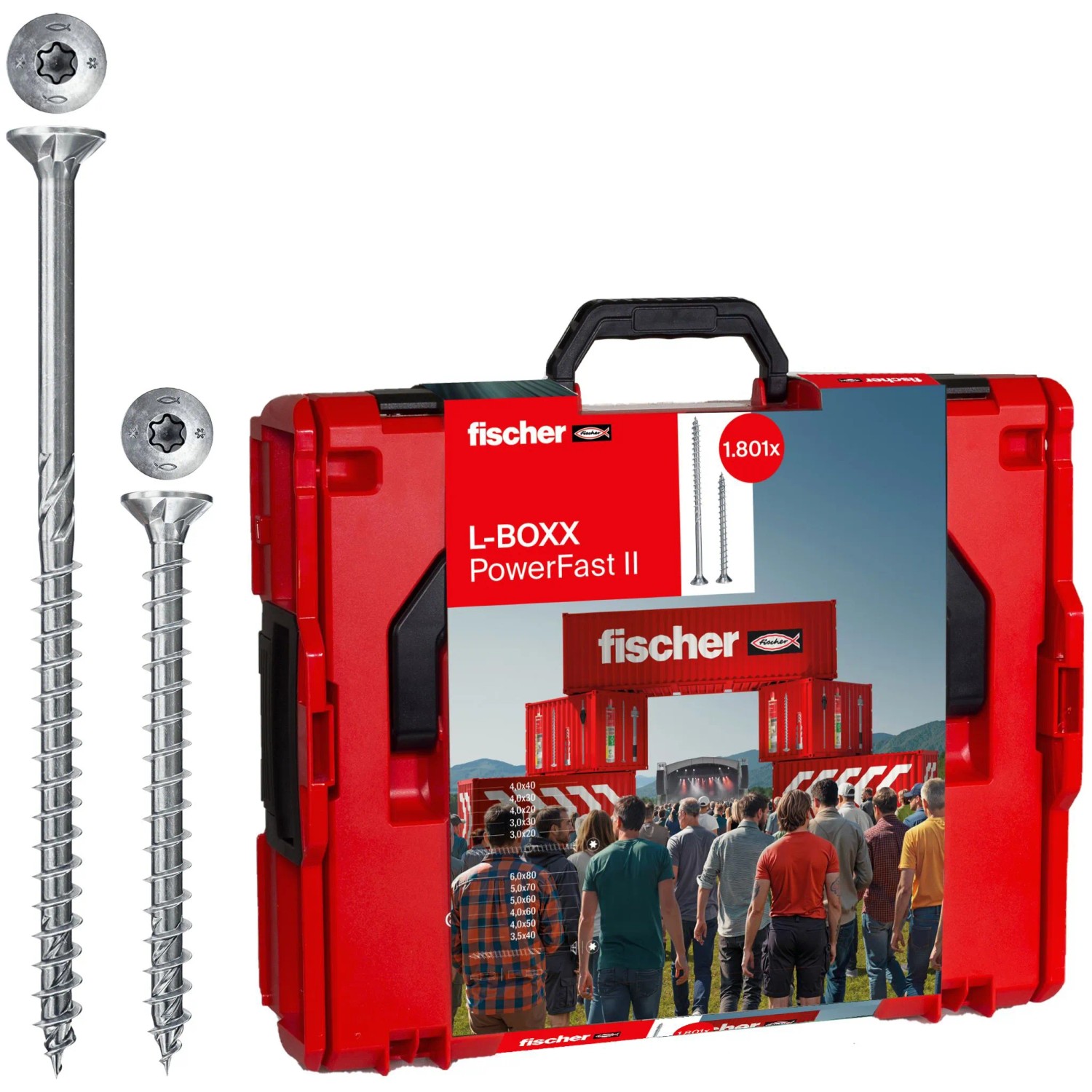 Fischer Schrauben-Box PowerFast II L-Boxx 1801 Stück