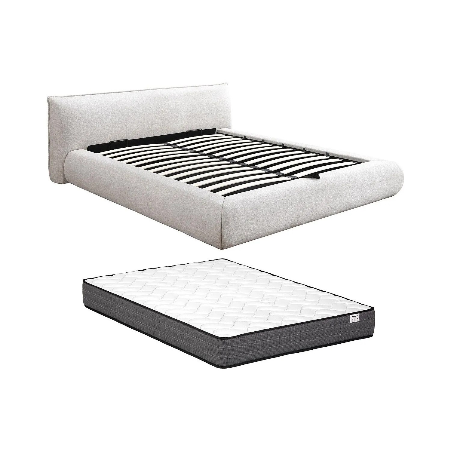 Vente-unique Bett Mit Bettkasten Mirsio Beige 236 cm
