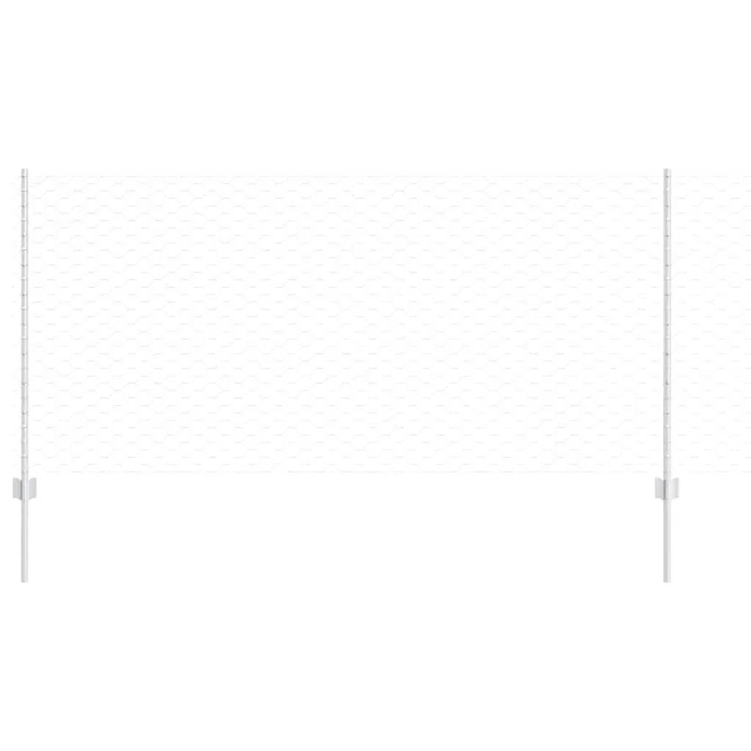 vidaXL Zaun mit Pfosten Silber 1 x 25 m Stahl 3337001