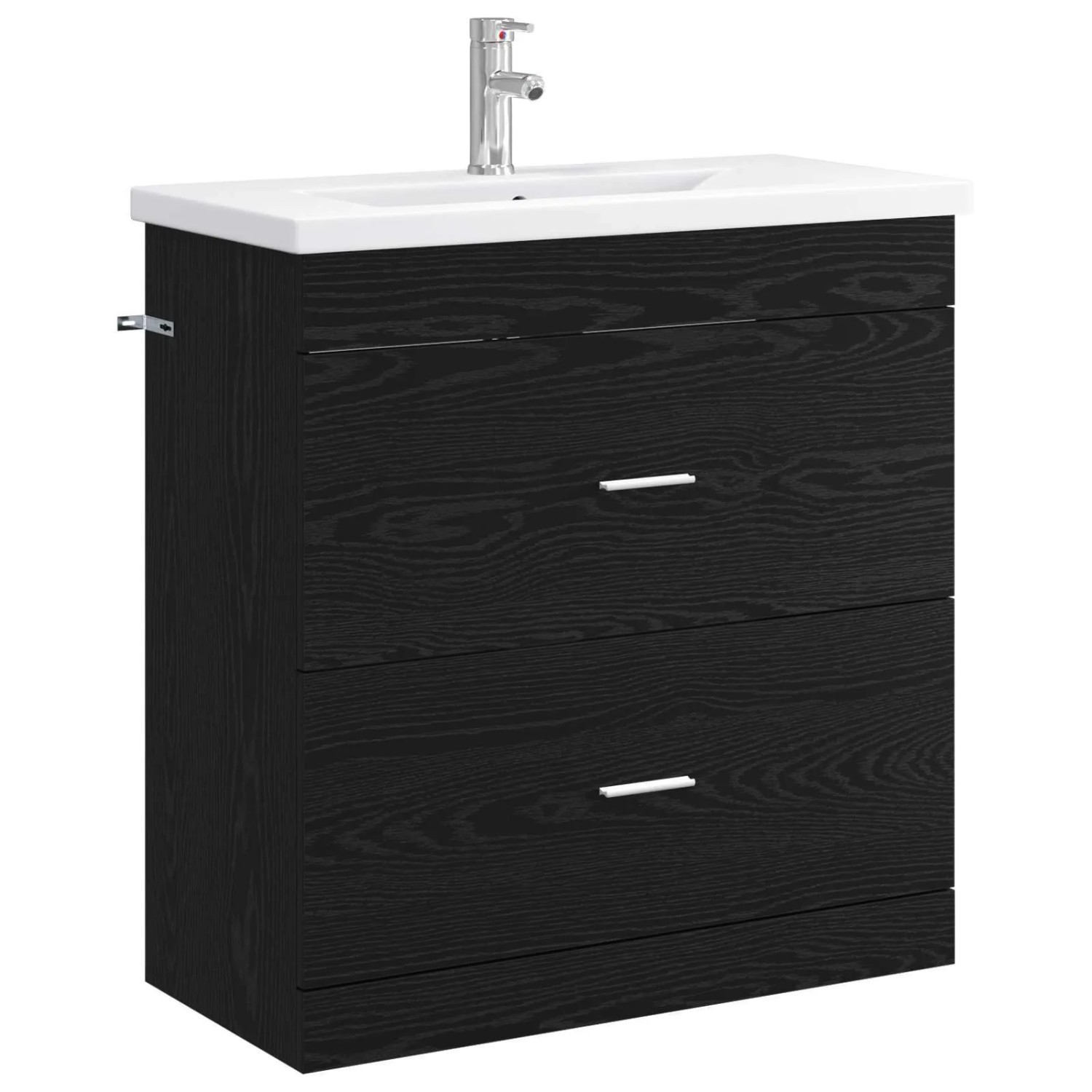 vidaXL Badezimmermöbel-Set Schwarze Eiche 81 x 40 x 84,5 cm 3404375