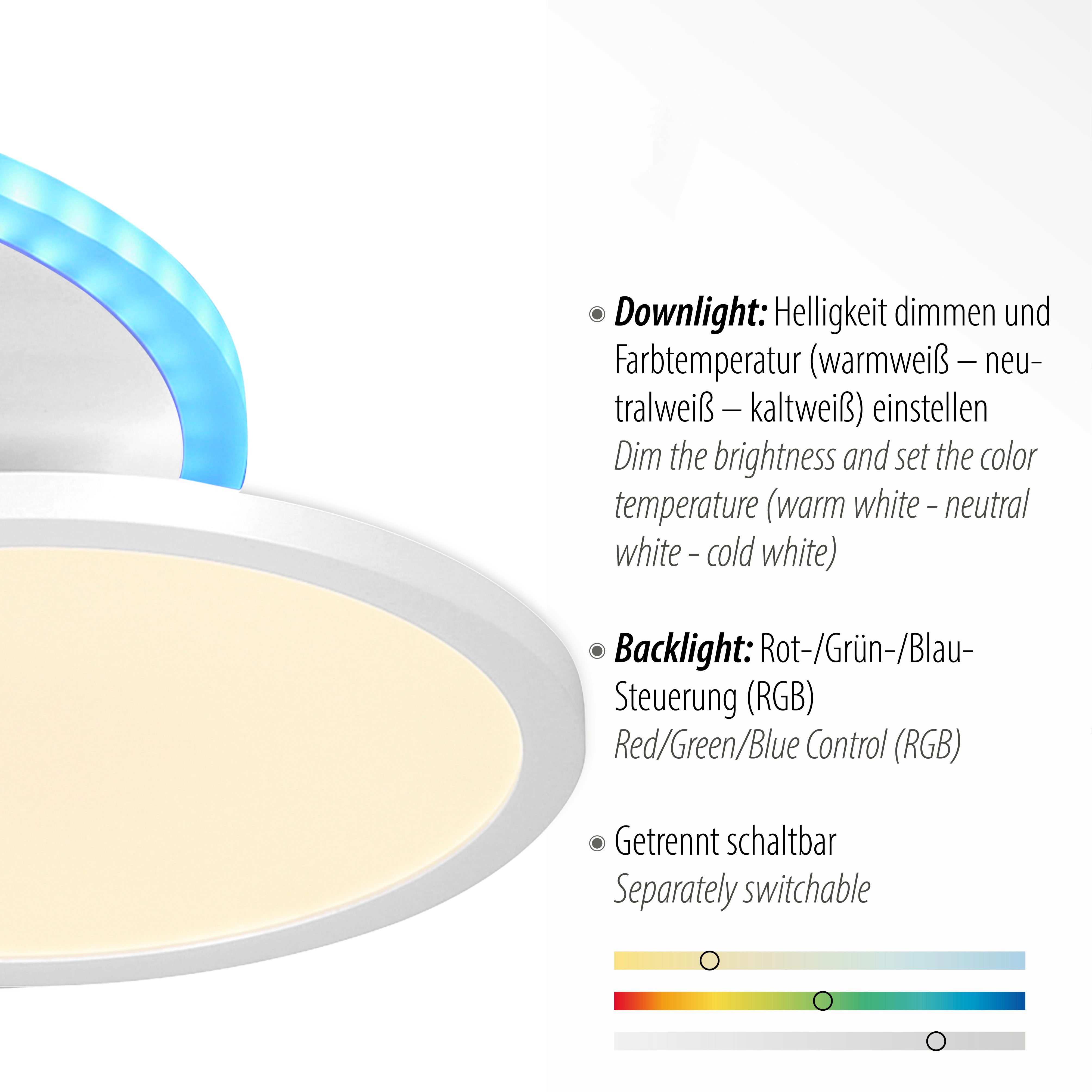 Just Light. LED-Deckenleuchte Arenda Weiß 45,2 cm x 45,2 cm CCT/ RGB kaufen  bei OBI