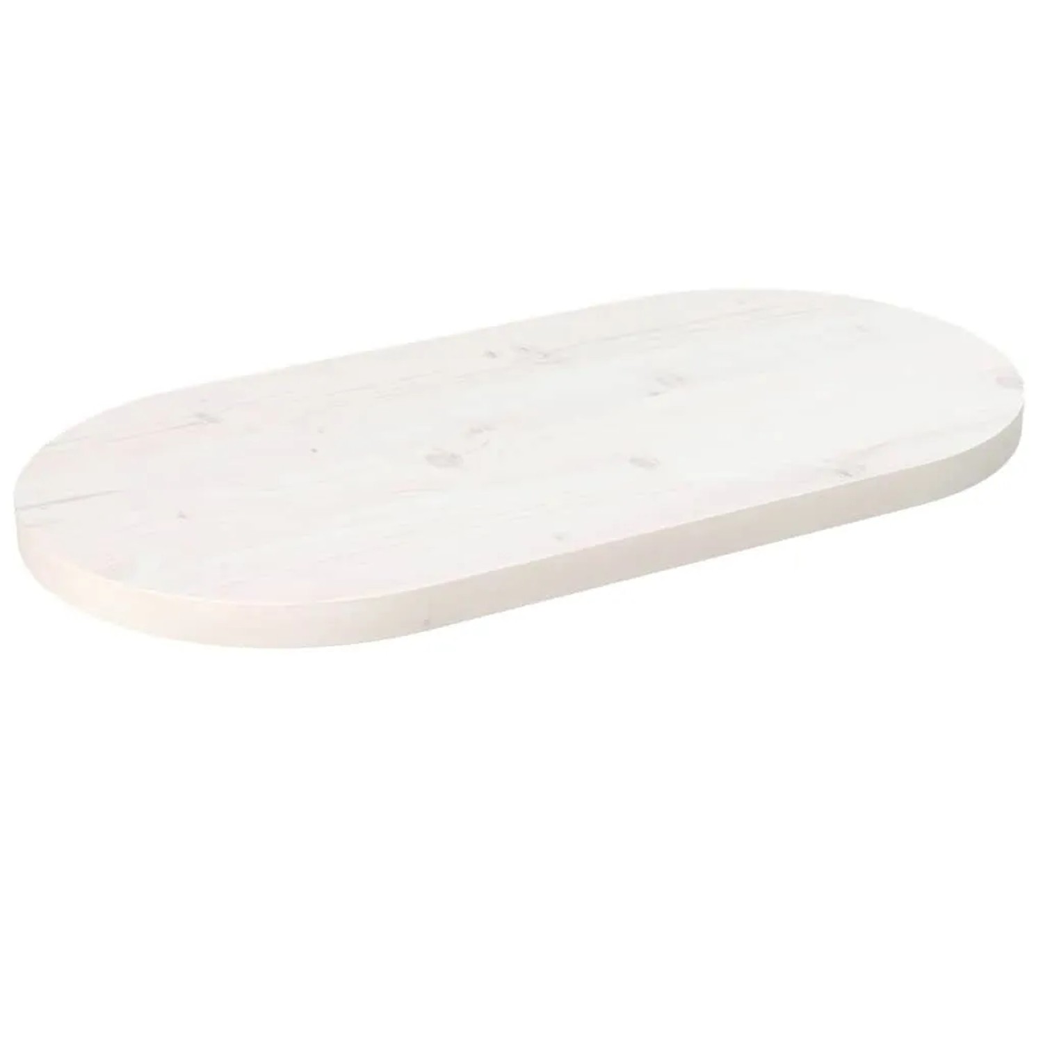 vidaXL Tischplatte Weiß 60x30x2,5 cm Massivholz Kiefer Oval 824341
