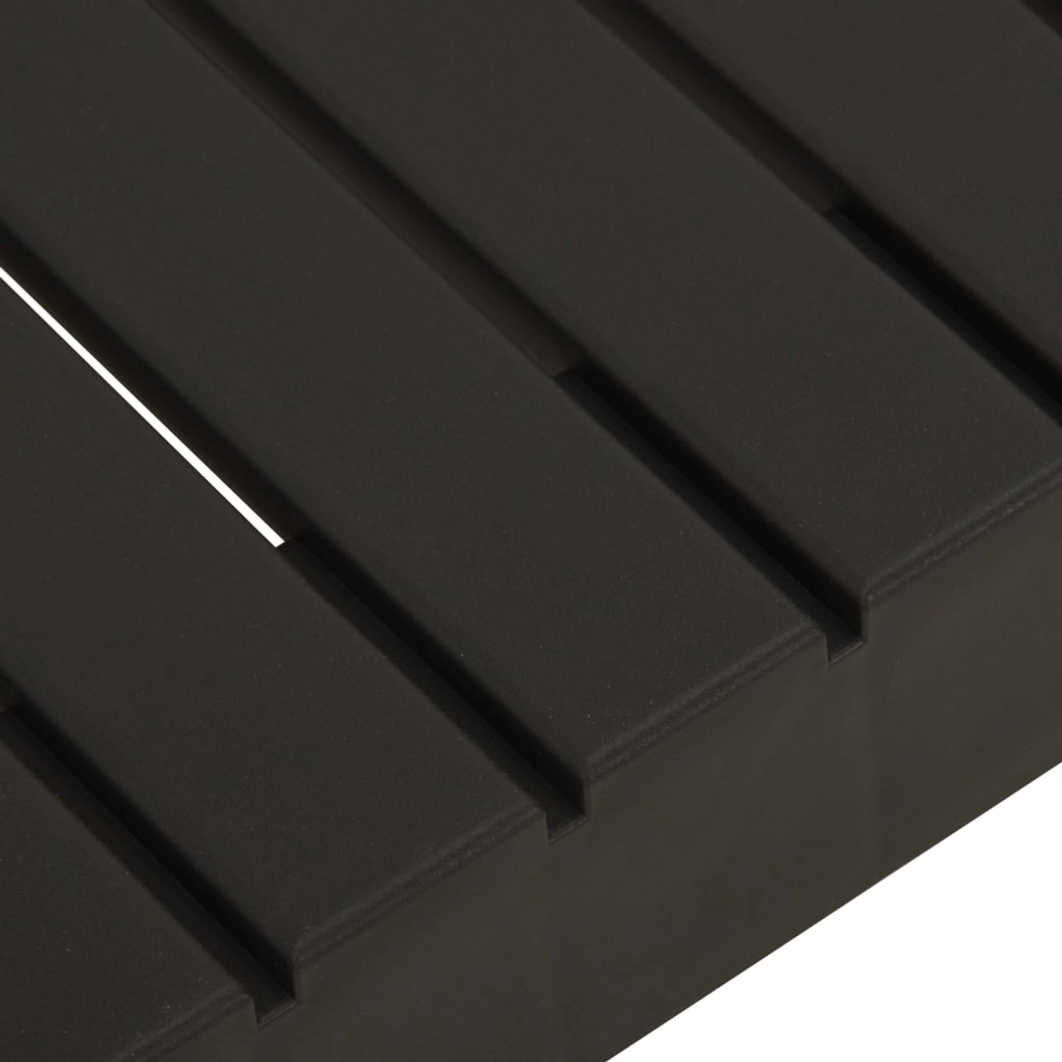 Grauer vidaXL Lounge-Gartentisch aus Kunststoff, Detailansicht der Tischplatte.