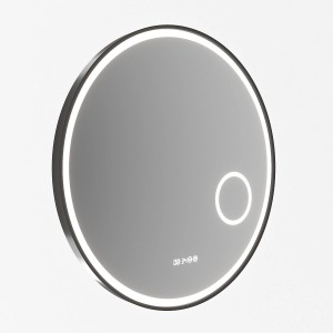 Aquabatos Rund Spiegel 80 cm LED Badspiegel mit 3-Fache Vergrößerung Badezimmerspiegel mit Beleuchtung Lichtspiegel Antibeschlag Aluminiumrahmen