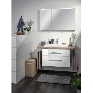Fackelmann Spiegelschrank Denver, 110 cm, weiß, mit Softclose-Türen im Badezimmer.