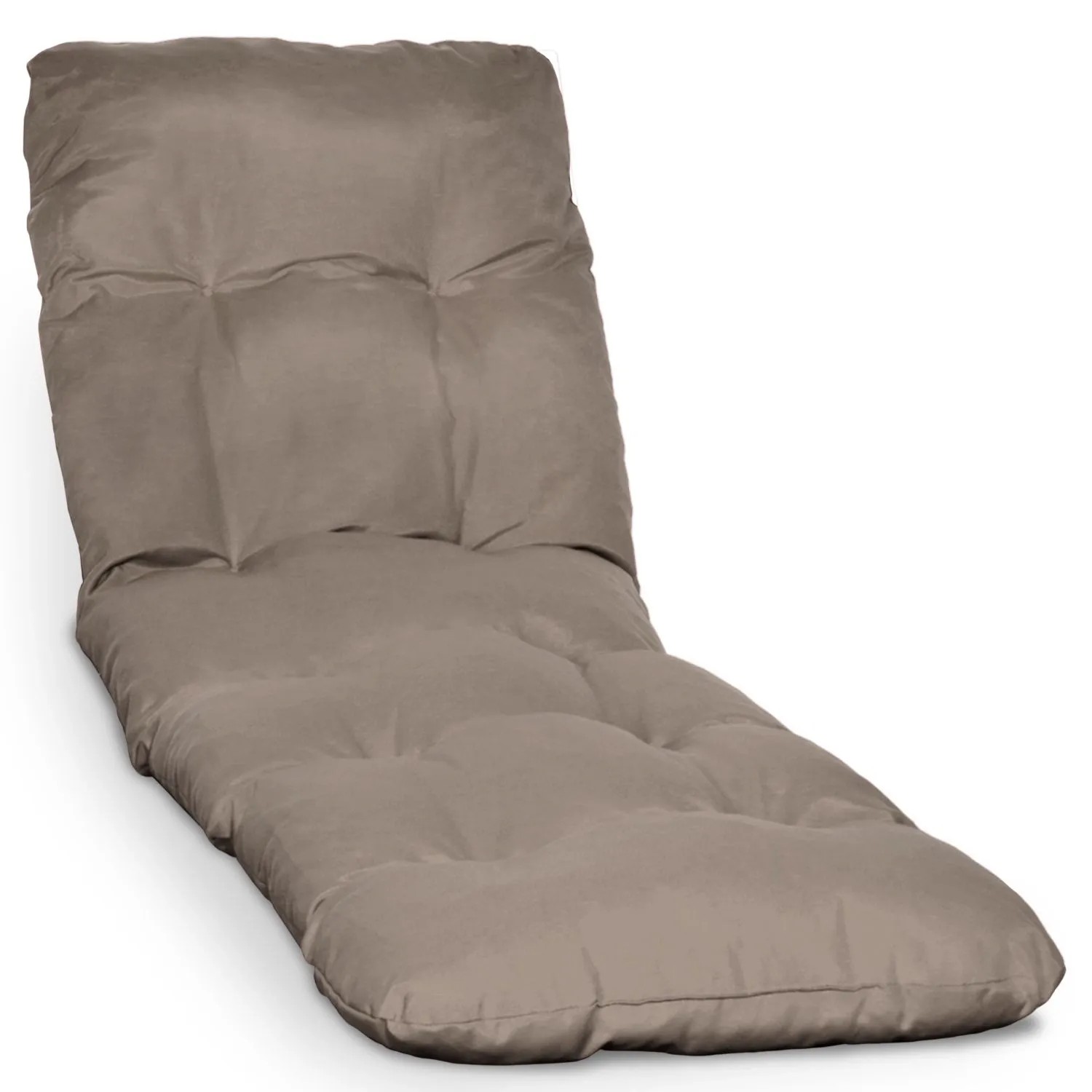 Beautissu Auflage Sonnenliege Deckchair Flair RL 190x60x8 cm Taupe