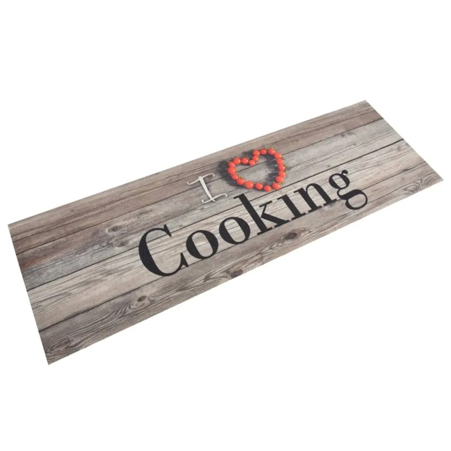 vidaXL Küchenteppich Waschbar Cooking Grau 60x180 cm Samt 136547