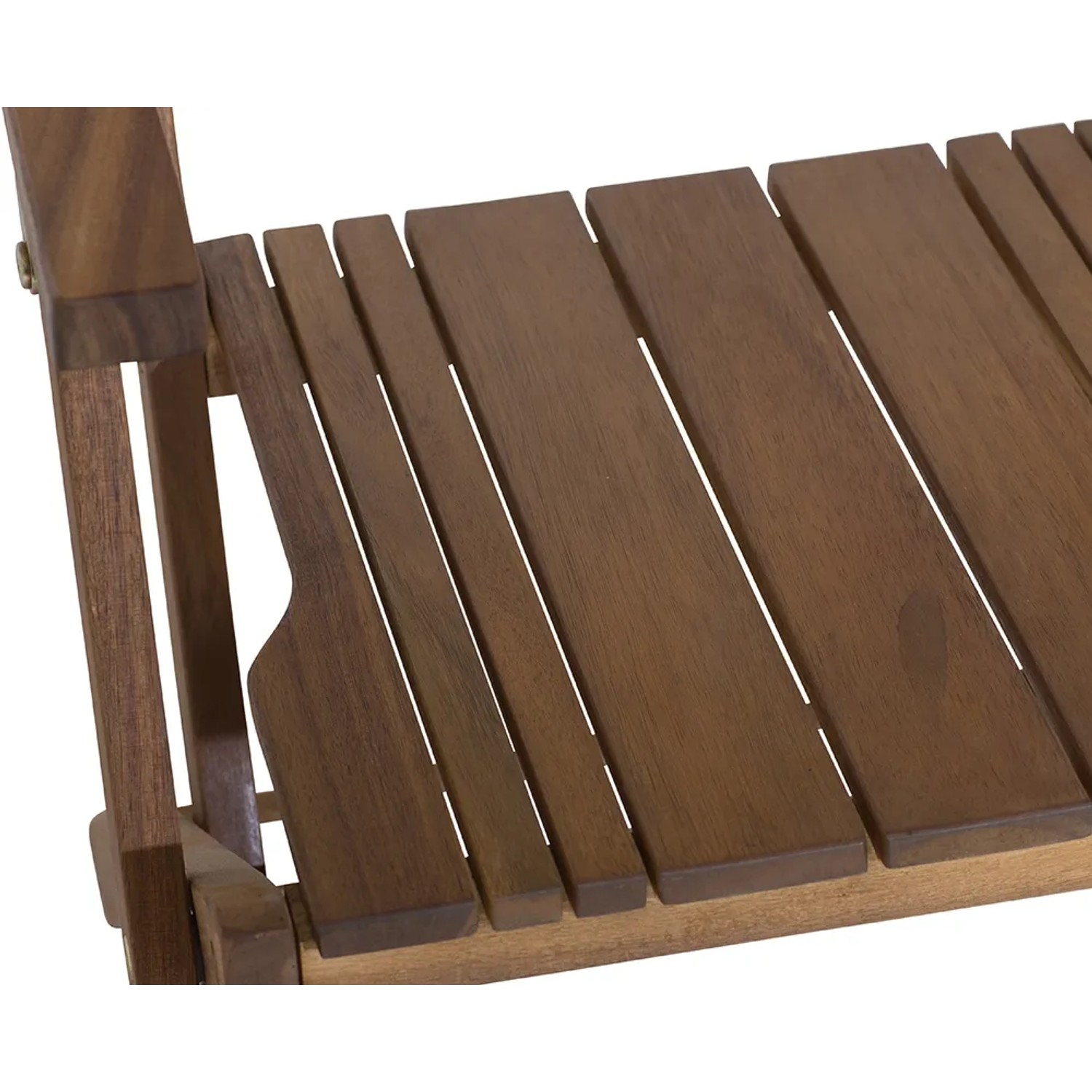 Detailansicht des Siena Garden Klappsessels Falun aus Akazienholz in Beige.