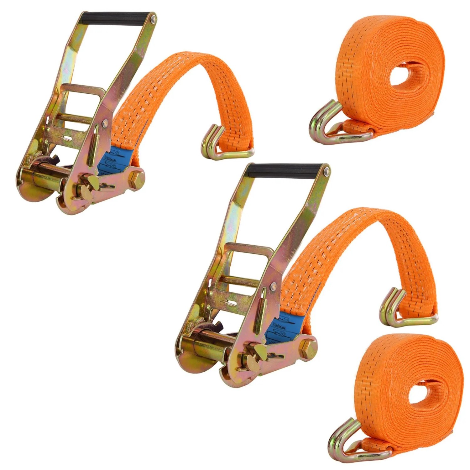 TRUTZHOLM 2x Spanngurt mit Ratsche 6m 3000kg 3t 2 Teilig TÜV GS Orange