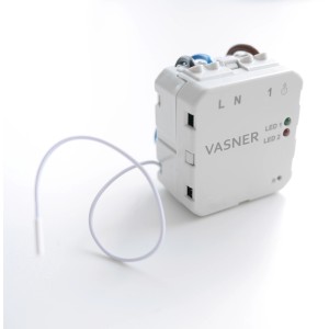 Vasner Funkthermostat-Sender VFTB-US mit Unterputz-Empfänger für Elektroheizung.