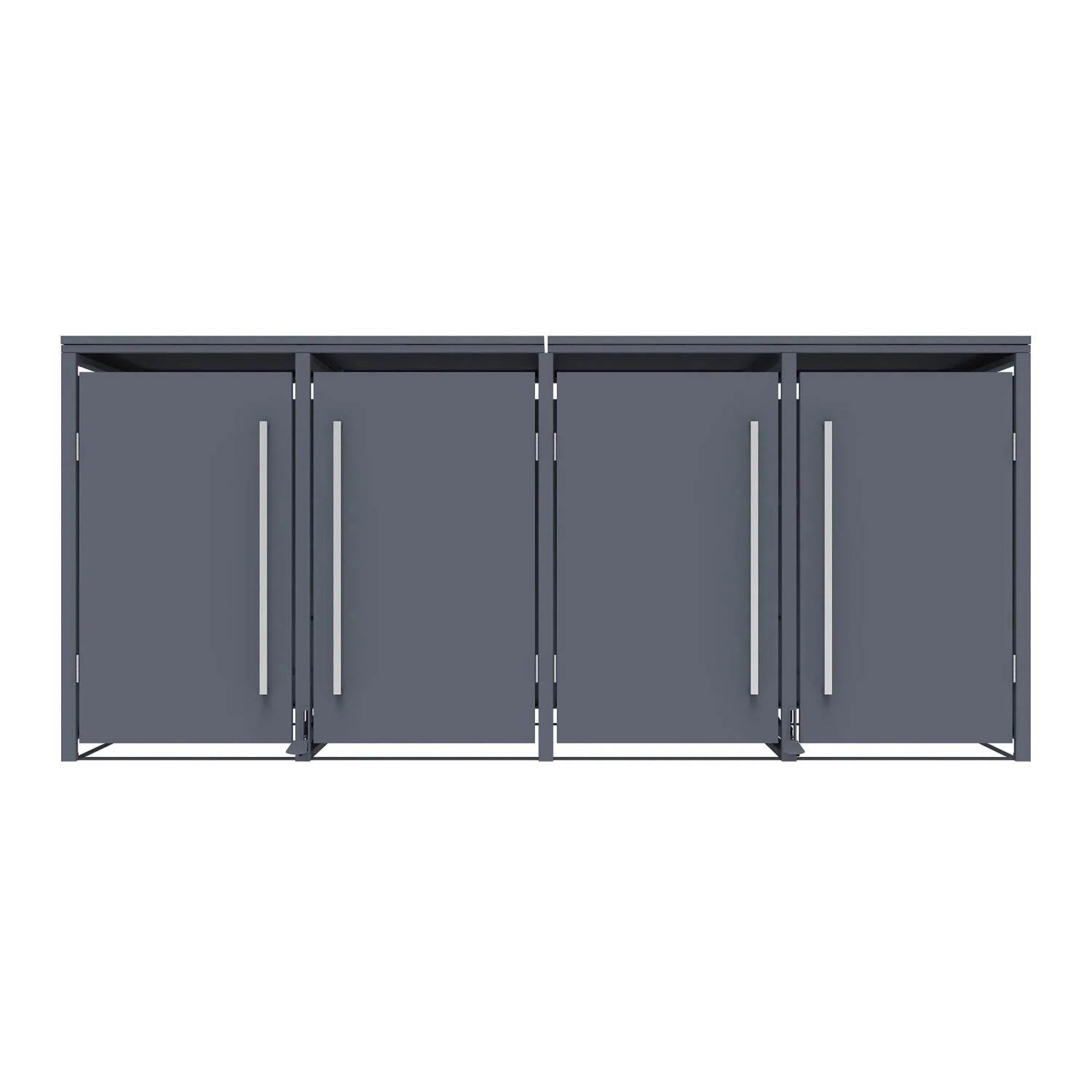 Westmann Mülltonnenbox Pedura 4 mit Fußpedal Anthrazit 80 cm x 265 cm x 116 cm