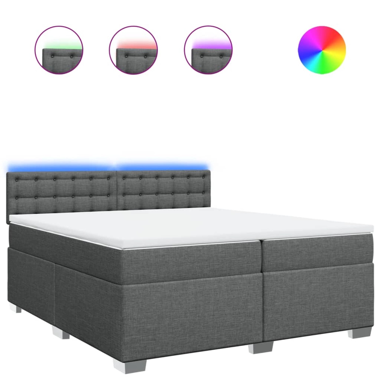 vidaXL Boxspringbett mit Matratze Dunkelgrau 200x200 cm Stoff 3288310 günstig online kaufen