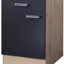 Flex-Well Unterschrank Lara, 60 cm, Anthrazit und San Remo Eiche Dekor mit Schublade und Tür.