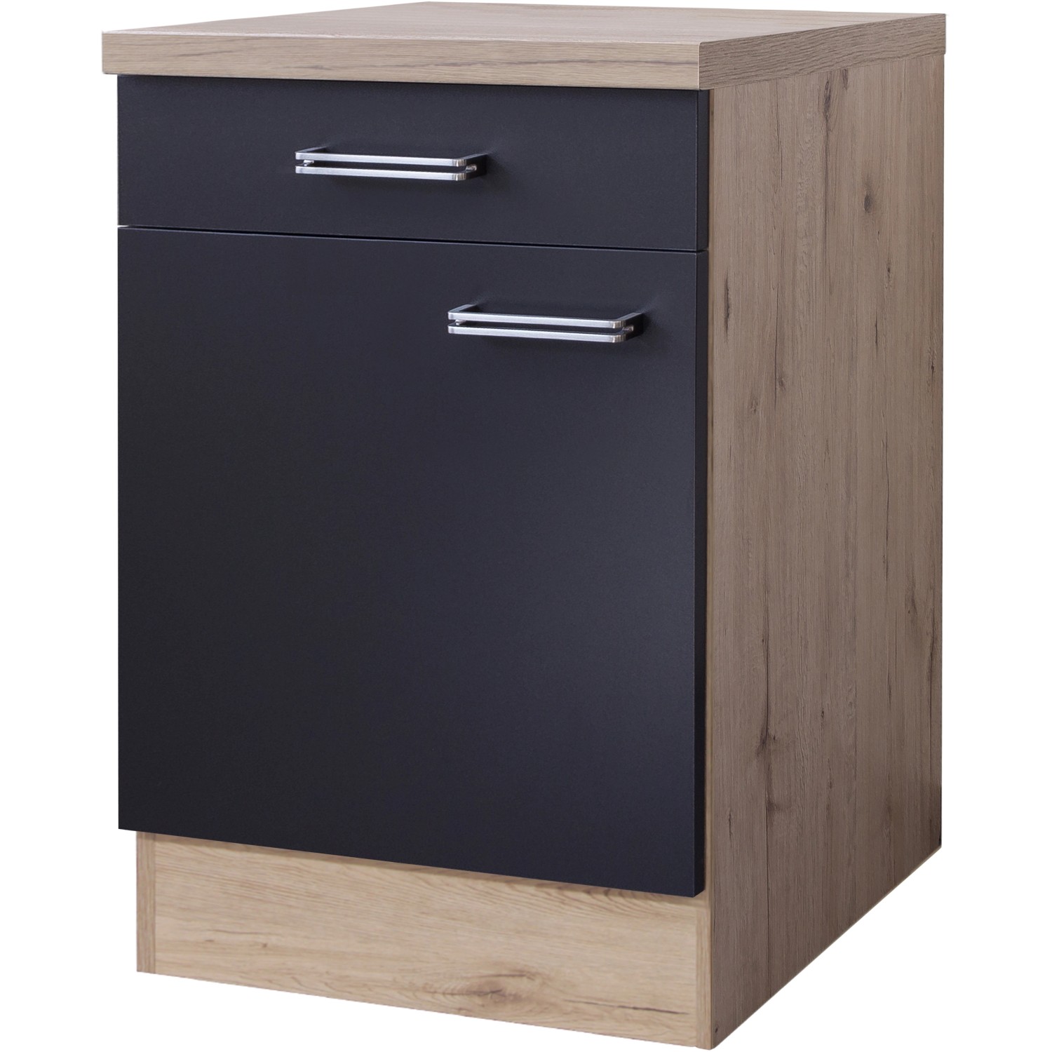 Flex-Well Exclusiv Unterschrank Lara 60 cm Anthrazit-San Remo Eiche