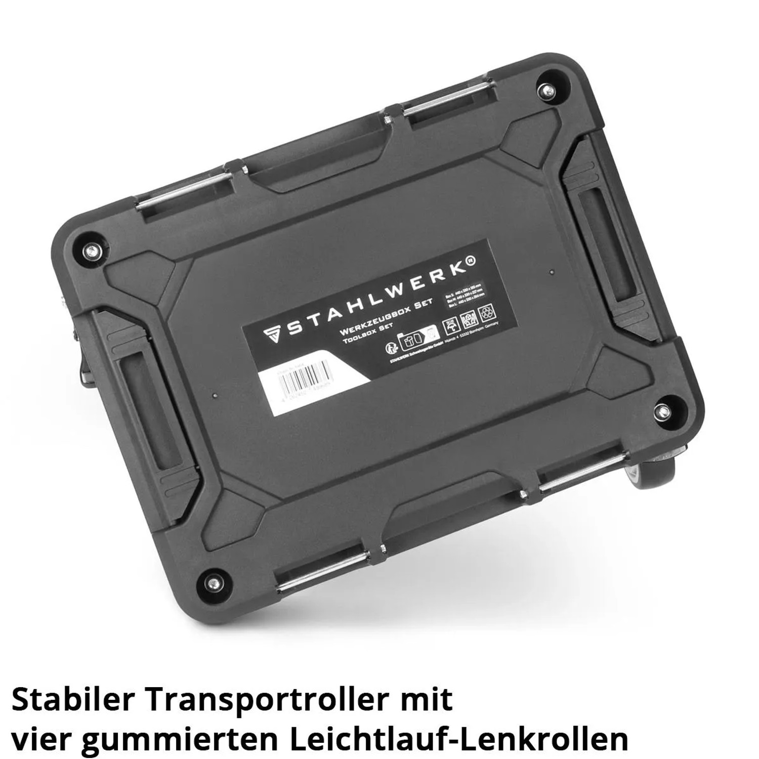 STAHLWERK Werkzeugtrolley Rollplattform mit Lenkrollen und 3 Systemboxen.
