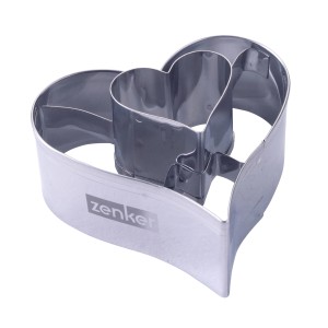 Zenker Ausstecher Linzer Herz 2 in 1 Silber