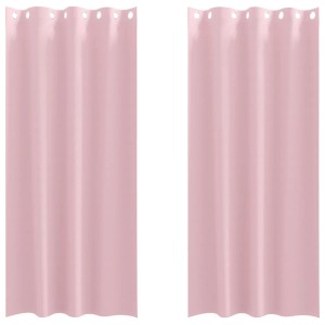 Babyrosa Verdunkelungsvorhänge mit Ösen, 2er-Set, Polyester, 260x140 cm.