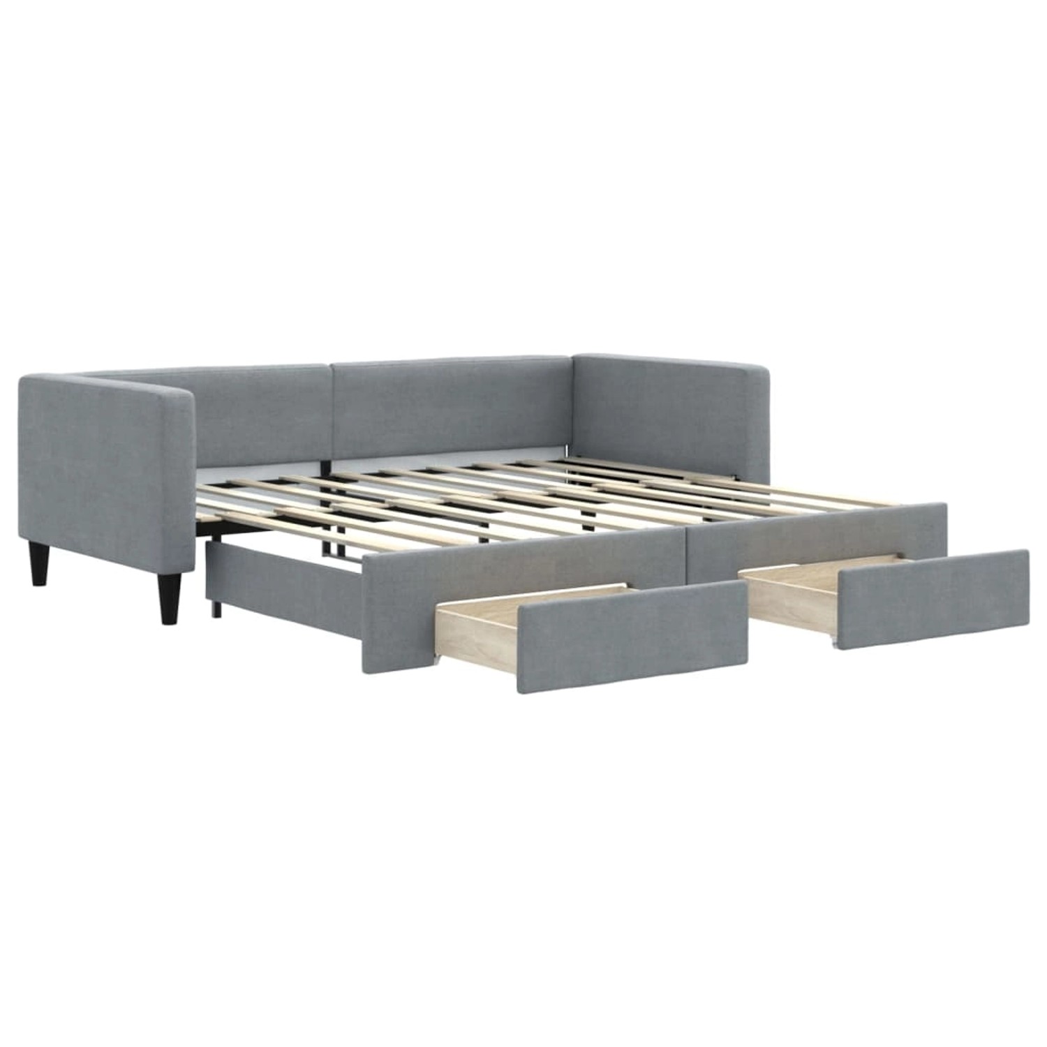 vidaXL Tagesbett Ausziehbar mit Schubladen Hellgrau 90x190 cm Stoff 3196624 günstig online kaufen