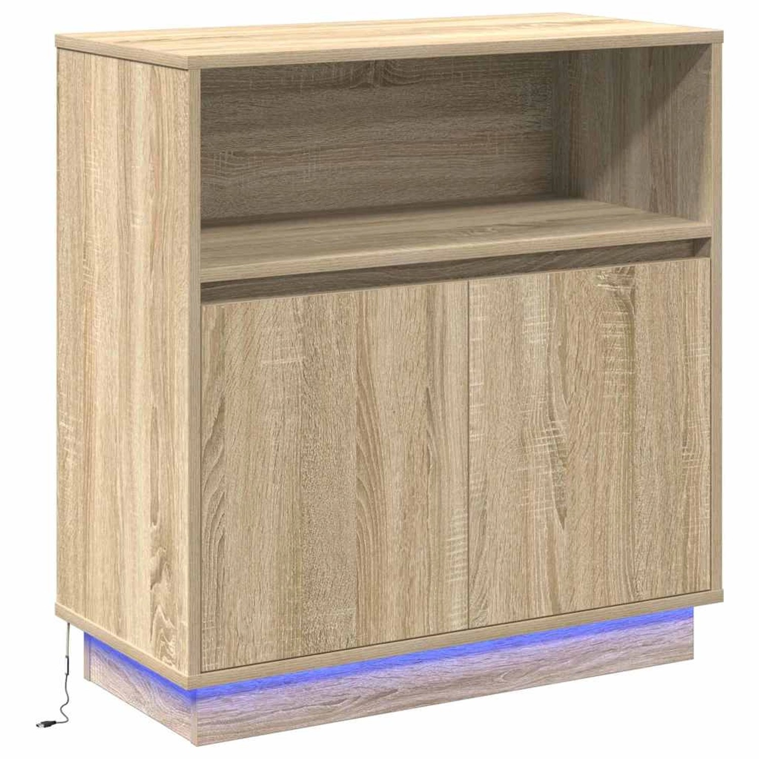 vidaXL Sideboard mit LED Sonoma-Eiche 71 x 34,5 x 75 cm Holzwerkstoff 869652