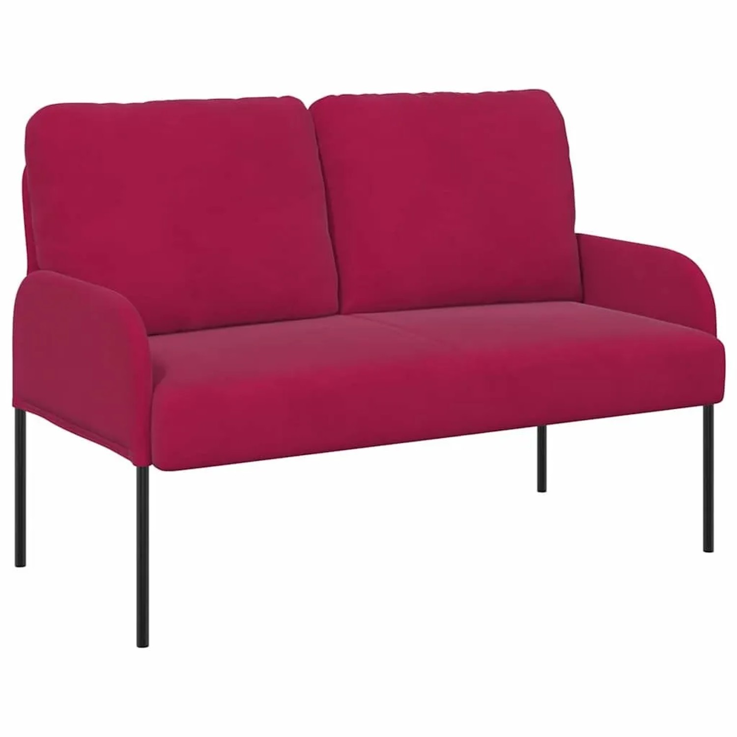 vidaXL Sofas mit Kissen 110cm Weinrot Sperrholz 42023459