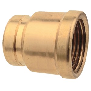 Kirchhoff Reduzier-Doppelmuffe aus Messing, 18,7 mm auf 15 mm, für Gewindefittings.