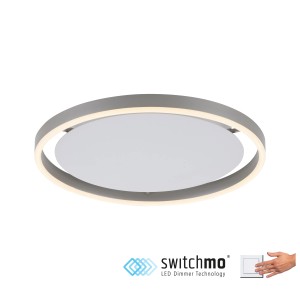 Moderne Just Light LED Deckenleuchte Ritus, Aluminium, Ø 40cm, dimmbar.