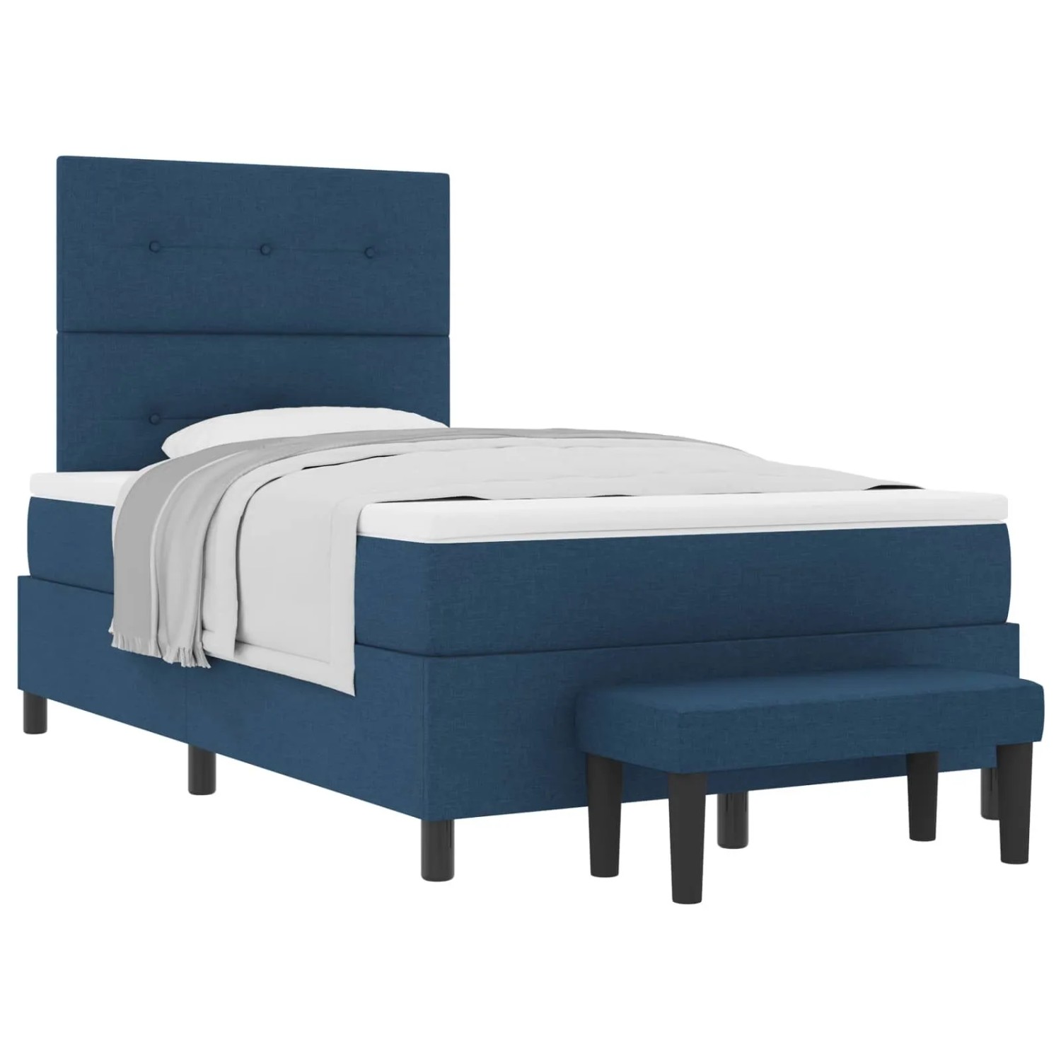 vidaXL Boxspringbett mit Matratze mit Kopfteil Blau 120 x 200 cm Stoff 3344 günstig online kaufen