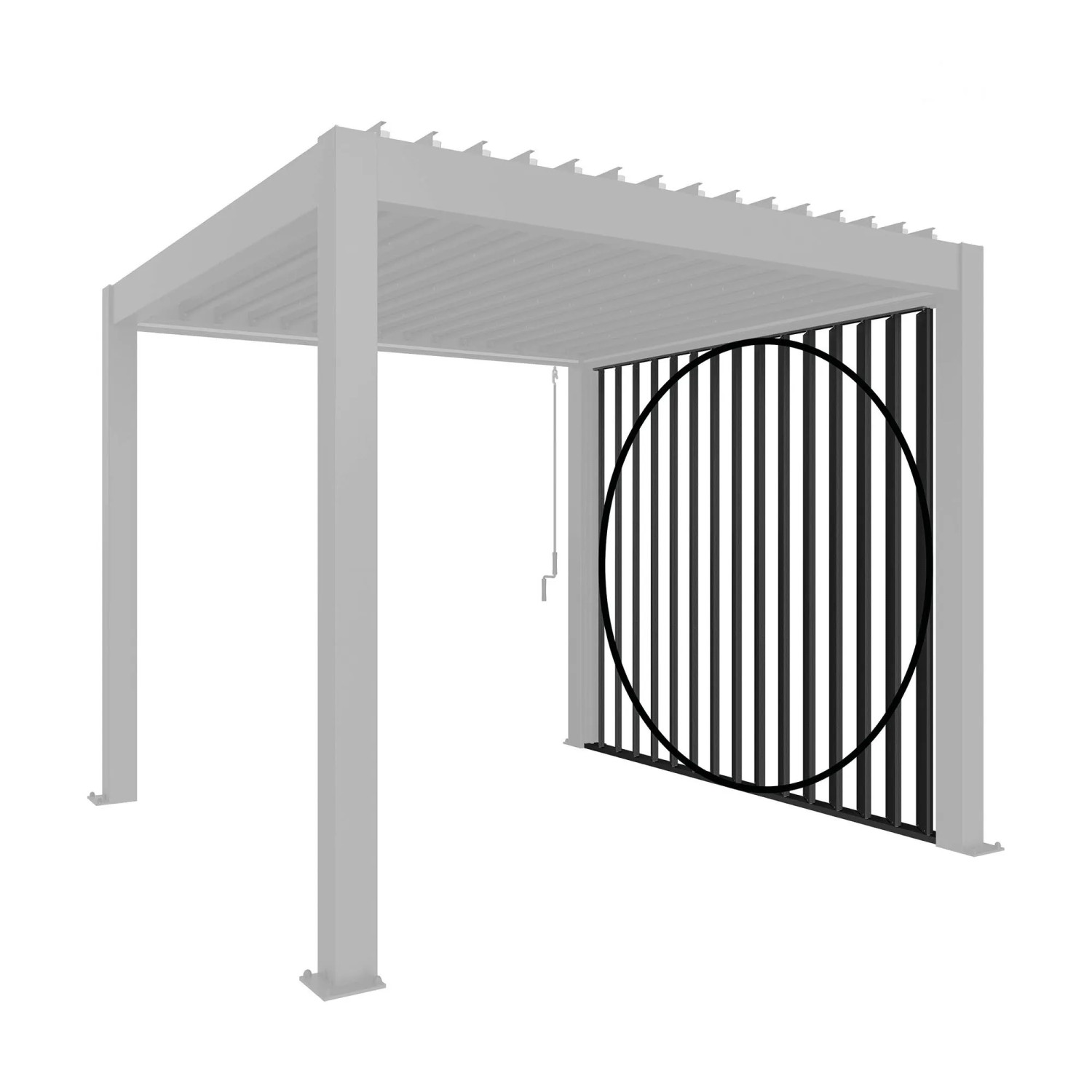 Biohort Lamellenseitenwand mit Abschlussblende 2 m Dunkelgrau-Metallic