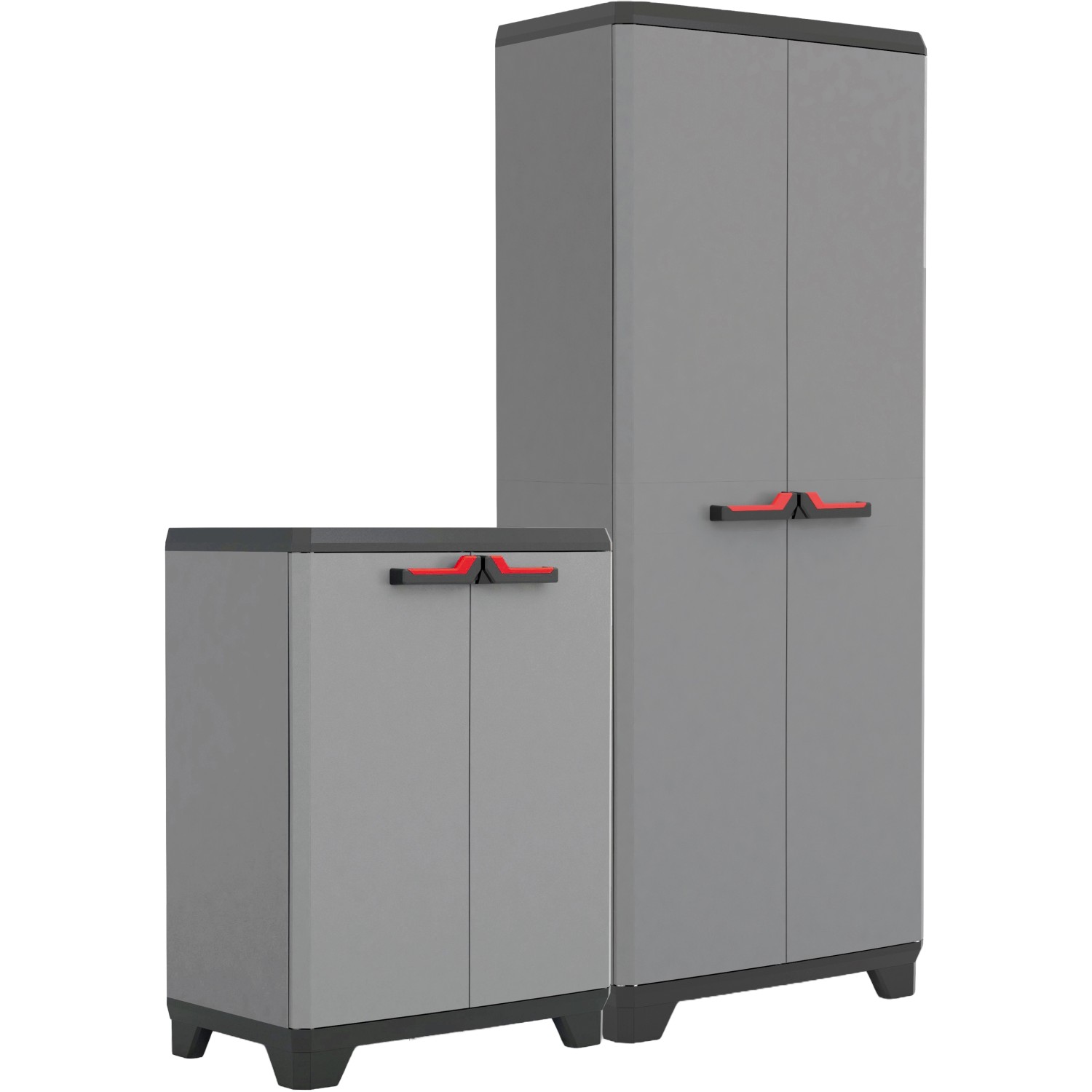 Keter KunststoffschrankSet Stilo Hoch und Niedrig GrauSchwarz kaufen