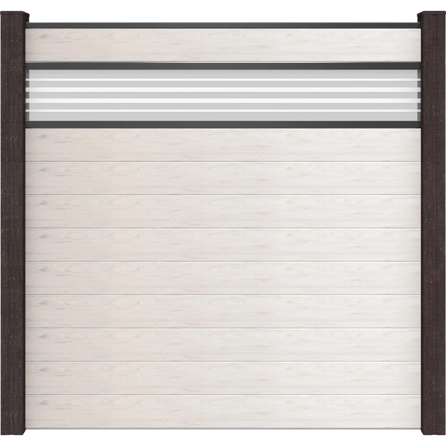 GroJa Steckzaun Solid mit Glas-Designeinsatz 30 cm 180x180x1,9 cm Bi-Color Sand