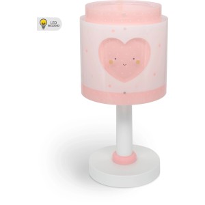 Rosa Dalber Tischlampe mit Herz, LED Nachtlicht für Kinderzimmer.