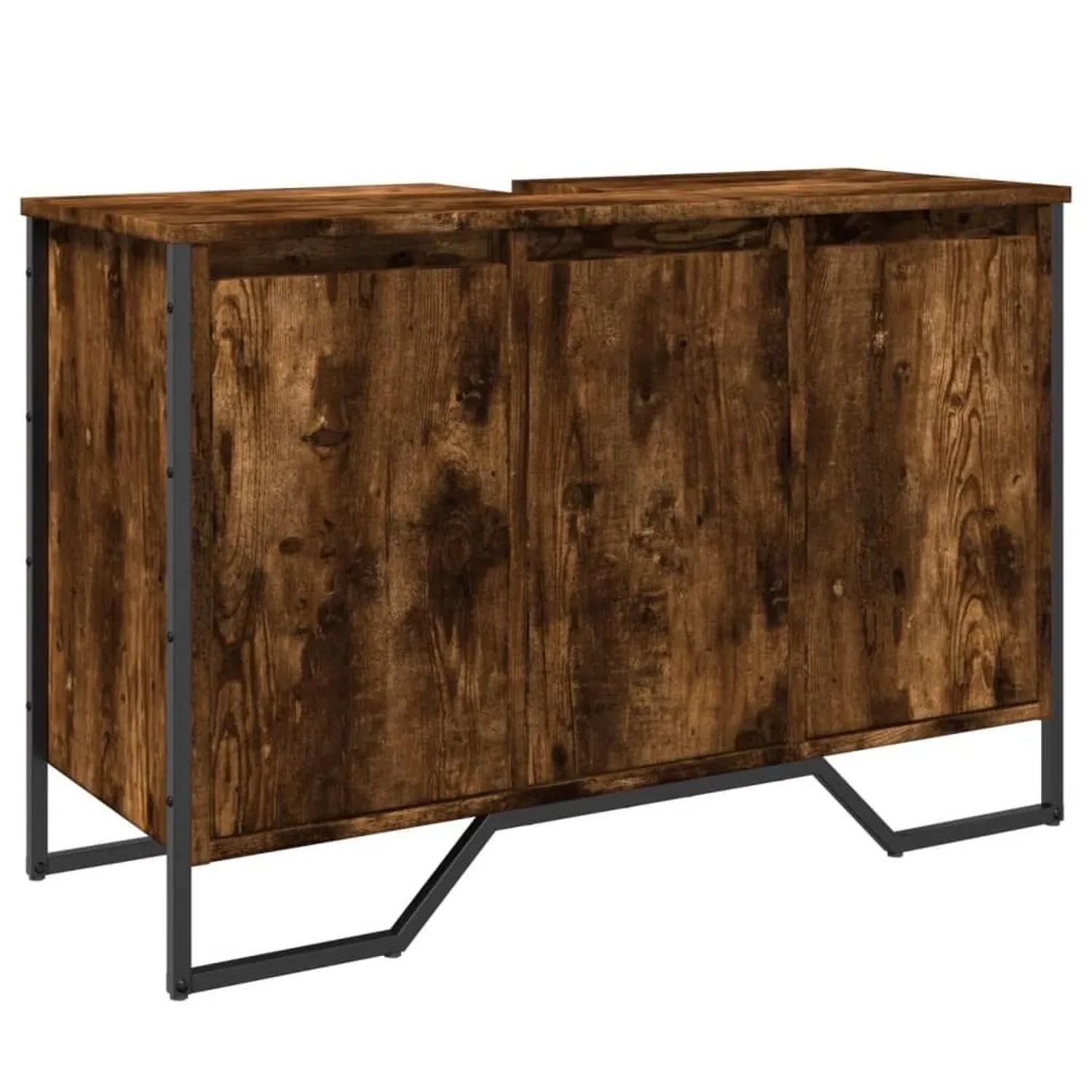 vidaXL Waschbeckenunterschrank Räuchereiche 91x35x60 cm Holzwerkstoff 84866 günstig online kaufen