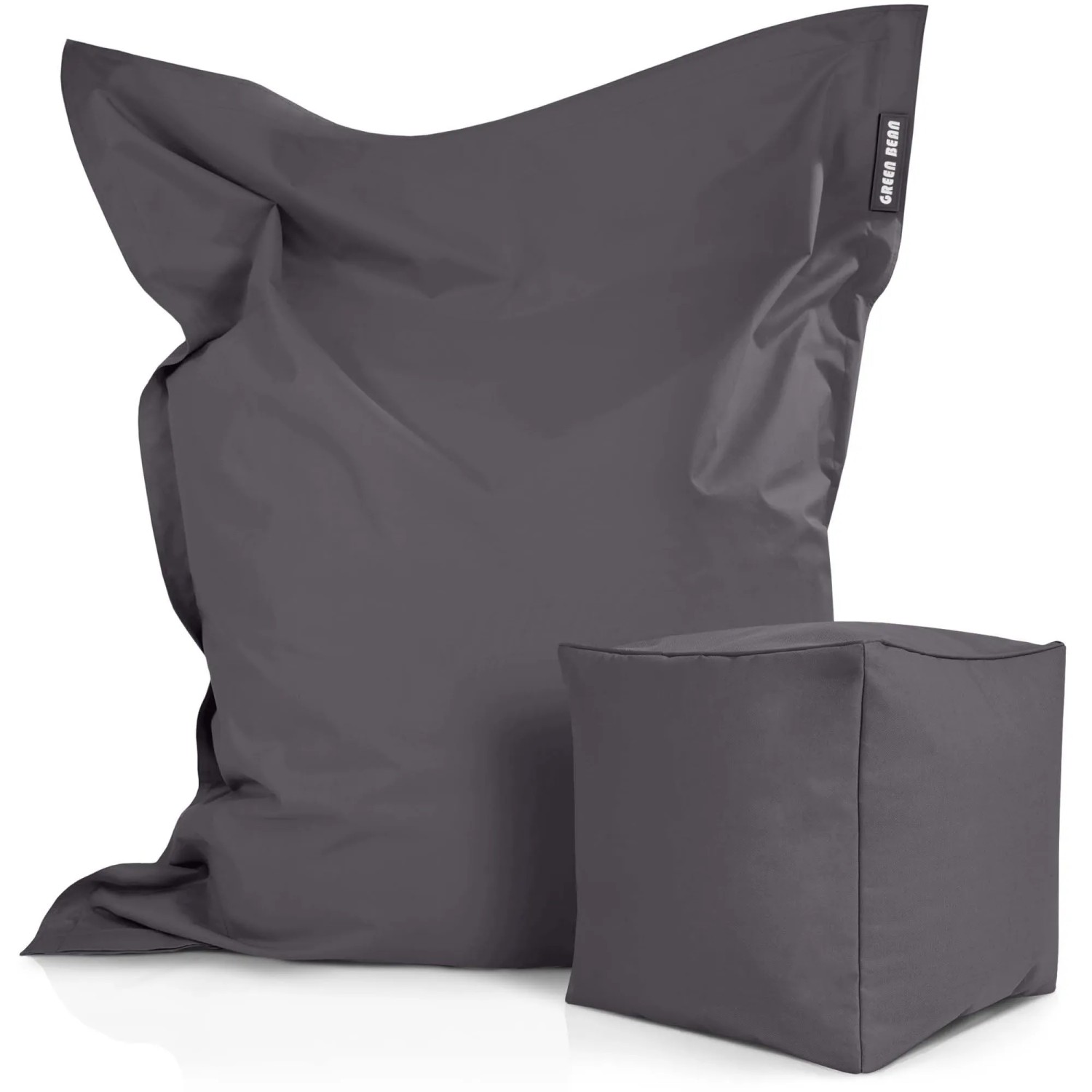 Green Bean Sitzhocker 2er Set Square XXL + Dice 140 x 180 x 25 cm Wetterfest Anthrazit